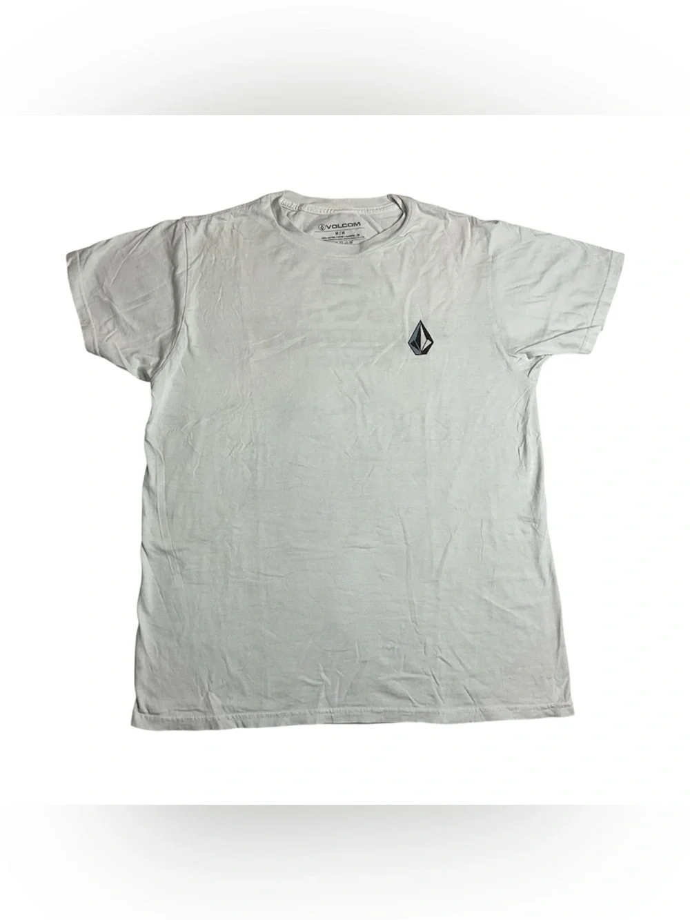 Volcom White Short Sleeve Tee with Black Logo